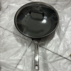 Second hand Anodized Steel Base Frying Pan buy as what you see 12”Wide 3” deep